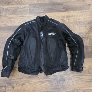 Black Men's Textile Motorcycle Jacket - Black